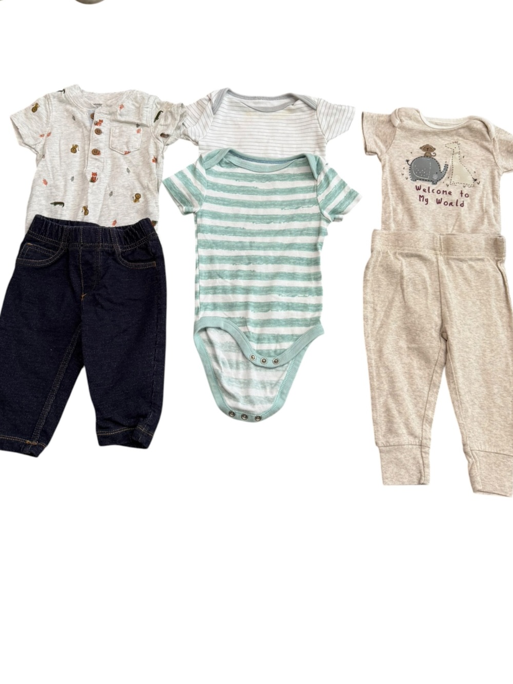 Carter’s Cloud Island Baby Boy 6 Piece Outfit Bundle Bodysuits Pants 3-6M